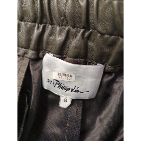 RTR 3.1 Phillip Lim Faux Leather Bermuda Mid Length Culottes pull on solid Sz 8 - Picture 10 of 10